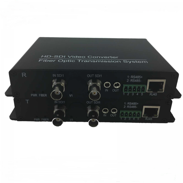 SD/HD/3G-SDI + RS485/RS422/RS232 Data + 10/100M Ethernet  over Fiber Converter