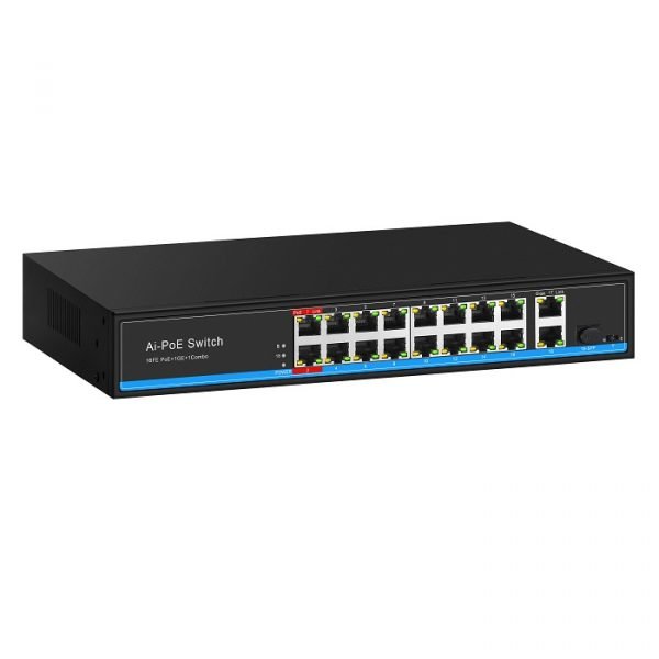 16*10/100Base-TX PoE port + 1*10/100/1000Base-TX uplink RJ45 port + 1*1000M COMBO PoE Switches(FSN-2600FGP) - Image 4