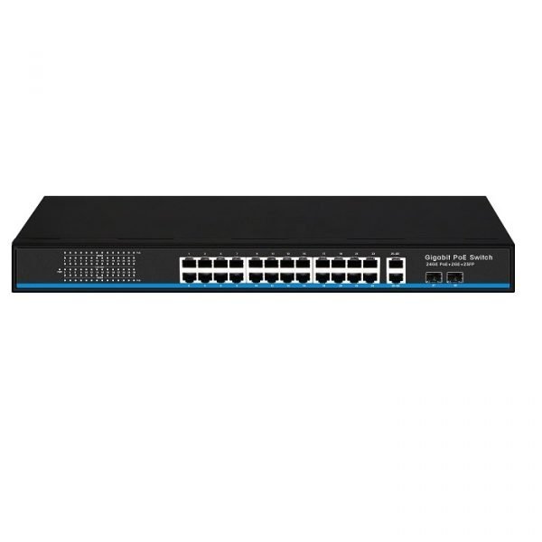 24*10/100/1000Base-TX PoE port + 2*10/100/1000Base-TX uplink RJ45 port + 2*1000M SFP PoE Switches (FSN-2440GP-SFP)