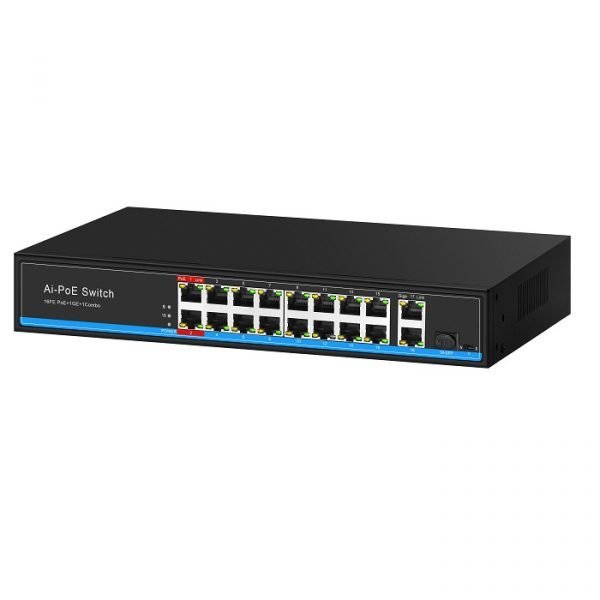 16*10/100Base-TX PoE port + 1*10/100/1000Base-TX uplink RJ45 port + 1*1000M COMBO PoE Switches(FSN-2600FGP) - Image 3